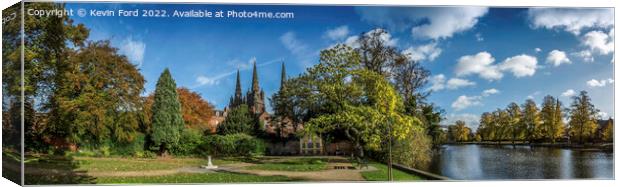 Lichfield Cathedral and Minster Pool Canvas Print by Kevin Ford