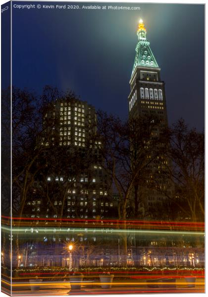 The Clock Tower, Madison park, Flatiron district N Canvas Print by Kevin Ford