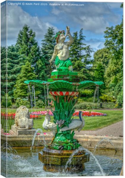 Water Fountain in Lichfield Park Canvas Print by Kevin Ford