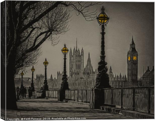 Southbank Canvas Print by Keith Furness