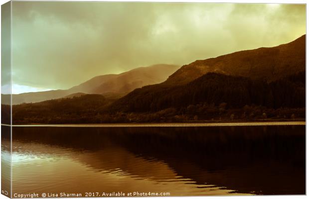 Banks of Loch Lubnaig in Scotland Canvas Print by  