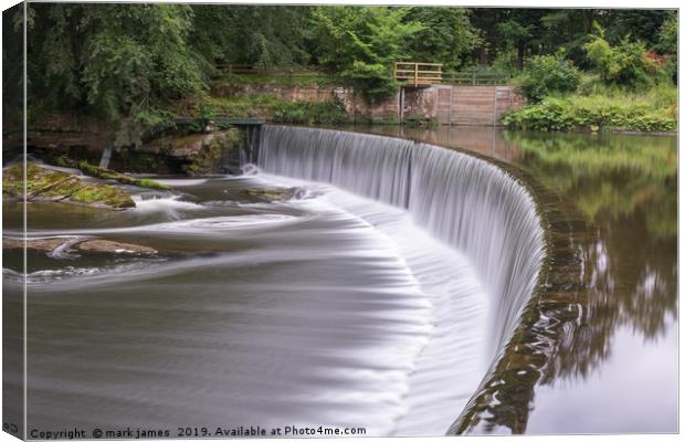 Guyzance Weir on the River Coquet Canvas Print by mark james