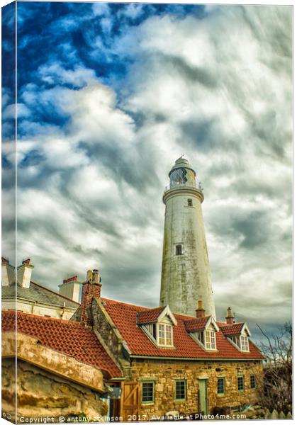 Tynmouth Lighthouse Canvas Print by Antony Atkinson
