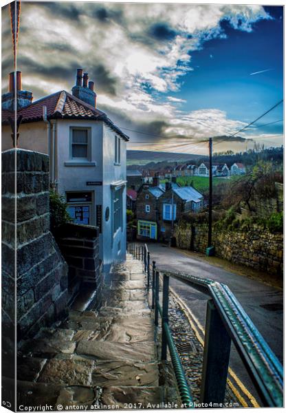 Whilst Out Walking in Robin Hood's Bay Canvas Print by Antony Atkinson