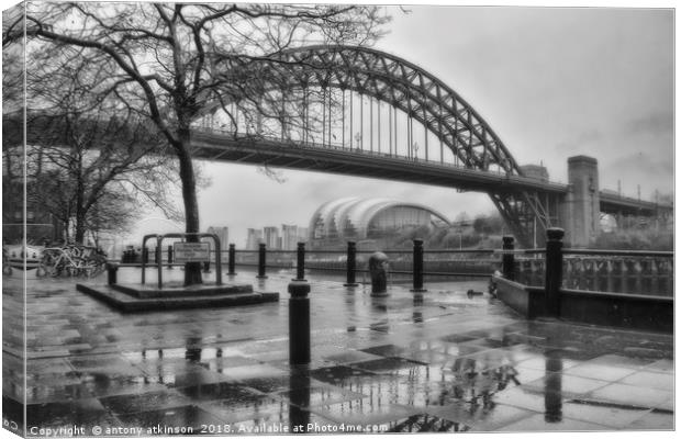 Newcastle Toon in Black and White Canvas Print by Antony Atkinson