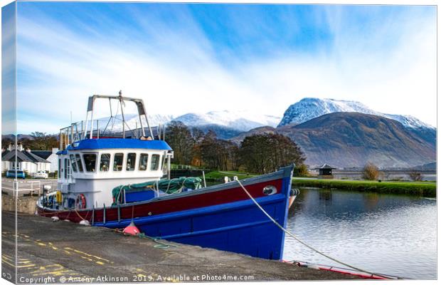 Corpach in Winter Canvas Print by Antony Atkinson