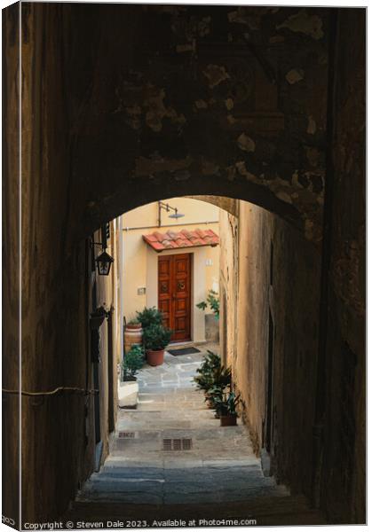 Tuscan Enchantment in Cortona Canvas Print by Steven Dale