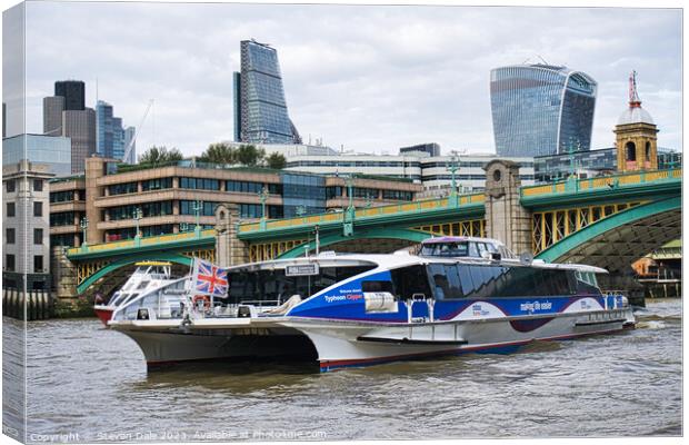 Southwark bridge and River Thames iconic skyline Canvas Print by Steven Dale