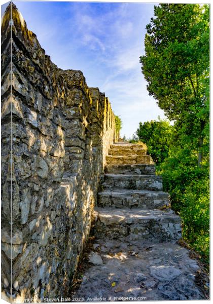 Óbidos Town Wall Canvas Print by Steven Dale