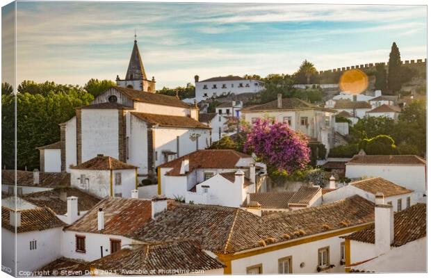 Historic Óbidos - Medieval Walled Town Canvas Print by Steven Dale