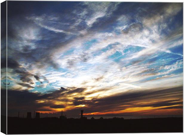 Nuclear Sunset Over Sellafield Canvas Print by Steven Dale