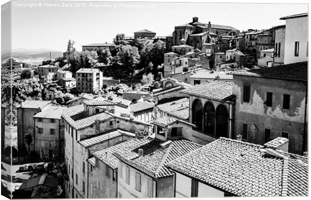 Tuscan Echoes - Siena's Monochrome Skyline Canvas Print by Steven Dale