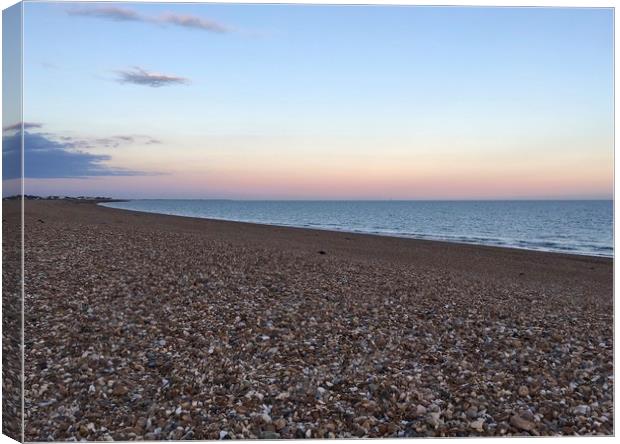 Hayling Island Pastel Coloured Sunset  Canvas Print by Tess Chalmers