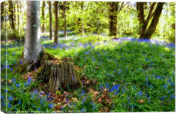 Bluebells at Bluebell Woods - Crickhowell Canvas Print by Karl McCarthy