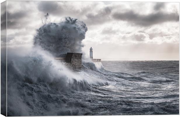 Stormy Seas at Porthcawl Canvas Print by Karl McCarthy