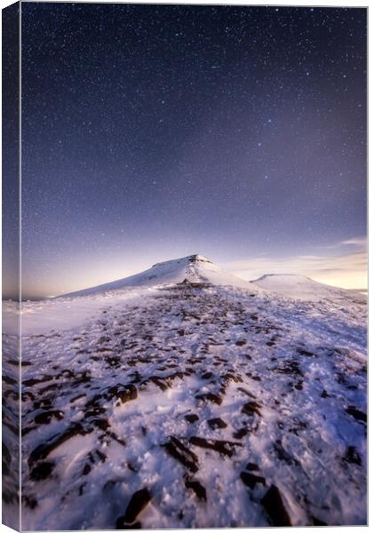 Snowy peaks of the Brecon Beacons Canvas Print by Karl McCarthy