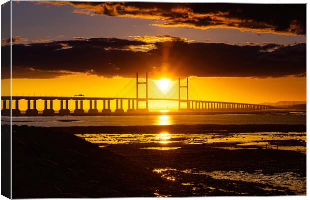 Prince Of Wales Bridge Sunset Canvas Print by Karl McCarthy