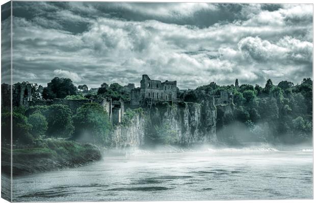 Misty Chepstow Castle Canvas Print by Karl McCarthy