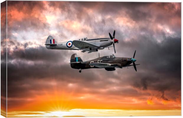 Flying into the sunset Canvas Print by Karl McCarthy