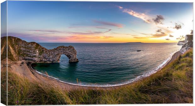 Durdle Door Sunset Canvas Print by Karl McCarthy