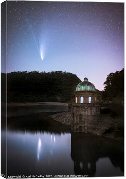 Comet Neowise over the Elan Valley Canvas Print by Karl McCarthy