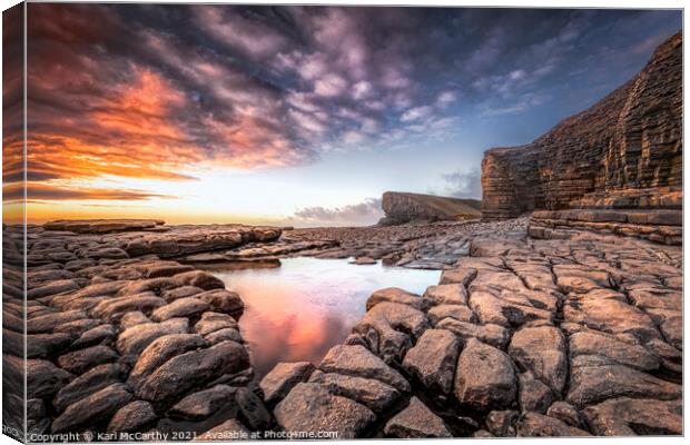 Rockpool Reflection at Nash Point Canvas Print by Karl McCarthy