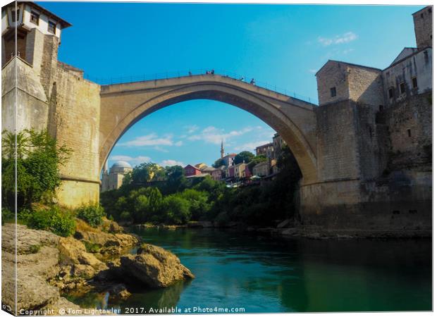 Mostar Bridge Canvas Print by Tom Lightowler