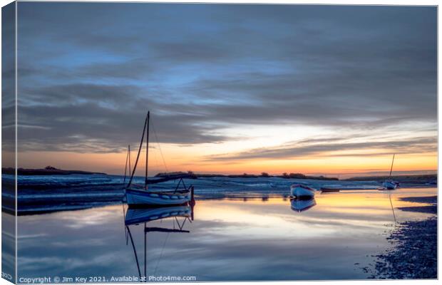 Dawn Burnham Overy Staithe Norfolk  Canvas Print by Jim Key