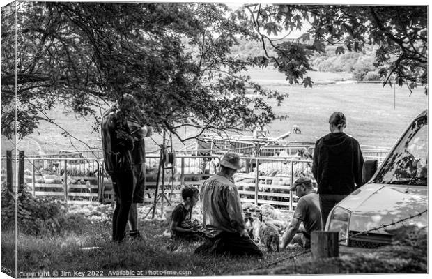 Sheep Shearer's Lunch. Mono Canvas Print by Jim Key