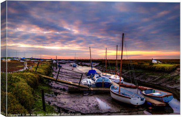 Morston Quay Norfolk  Canvas Print by Jim Key