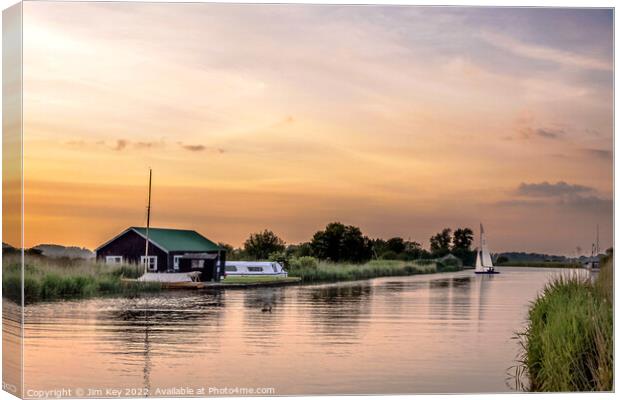 Norfolk Broads River Thurne  Canvas Print by Jim Key