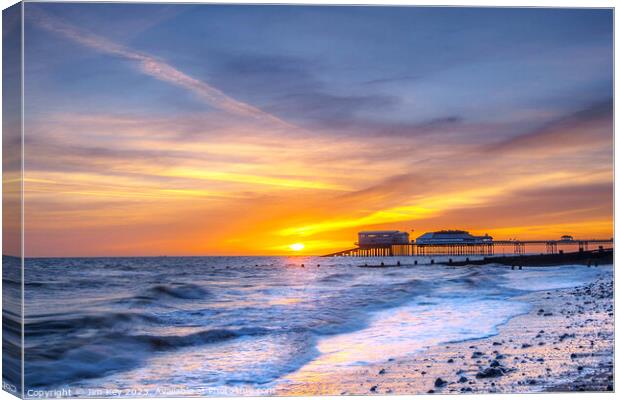 Radiant Sunrise at Cromer Pier Canvas Print by Jim Key