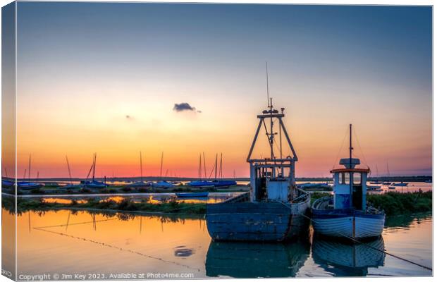 Mow Creek Brancaster at Sunset  Canvas Print by Jim Key