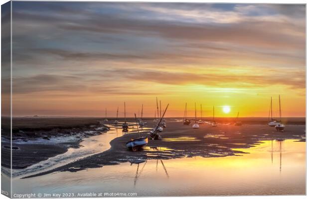 Sunrise Wells next the Sea Norfolk    Canvas Print by Jim Key