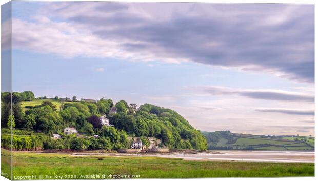 Laugharne Wales Panorama  Canvas Print by Jim Key