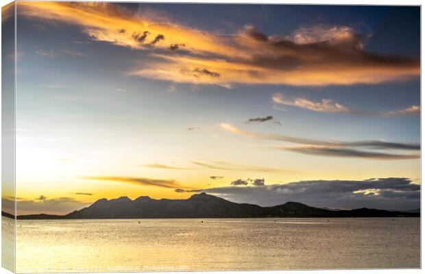Golden Glow Over Puerto Pollensa  Canvas Print by Jim Key