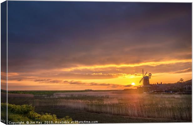 Golden Sunrise Over Cley Next the Sea Canvas Print by Jim Key