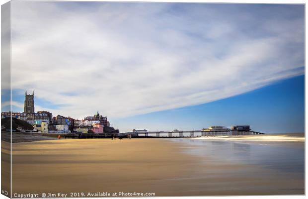 Cromer Beach and Town - Long Exposure Canvas Print by Jim Key