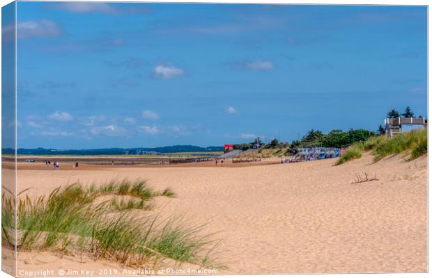 Wells Beach from the Sand Dunes Canvas Print by Jim Key