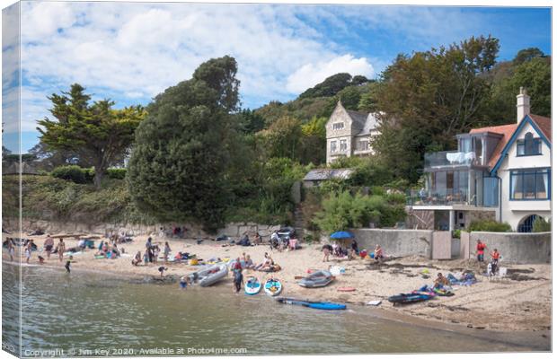 Flushing Beach Cornwall Canvas Print by Jim Key