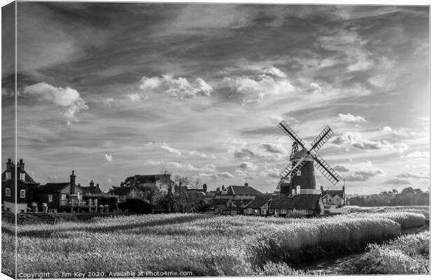 Majestic Cley Windmill Stands Tall  Canvas Print by Jim Key