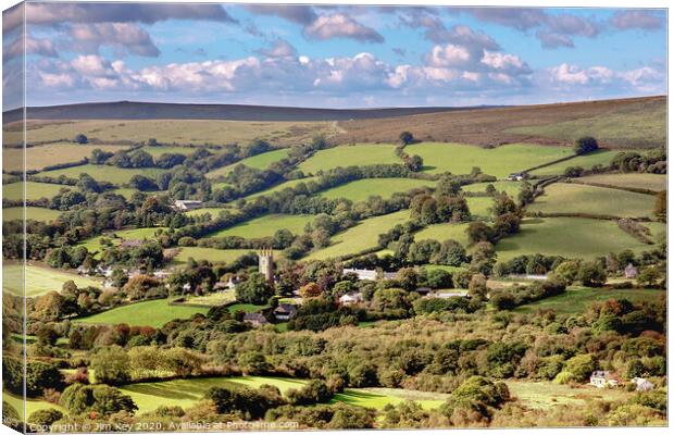  Widecombe in the Moor Canvas Print by Jim Key