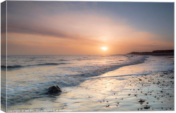 Happisburgh Beach Sunrise Norfolk Canvas Print by Jim Key
