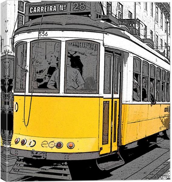 Lisbon Tram Canvas Print by Helen Davies