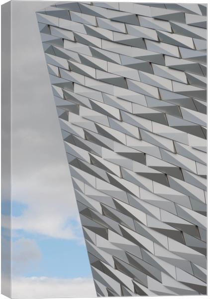 Titanic Building (vertical perspective) Canvas Print by Helen Davies