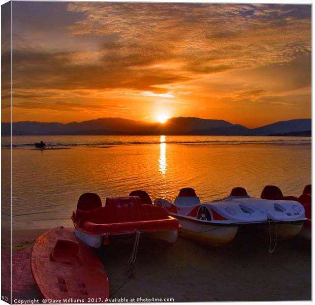 Pedalo's at Dawn Canvas Print by Dave Williams