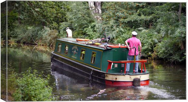 Navigating the Basingstoke Canal Canvas Print by Dave Williams