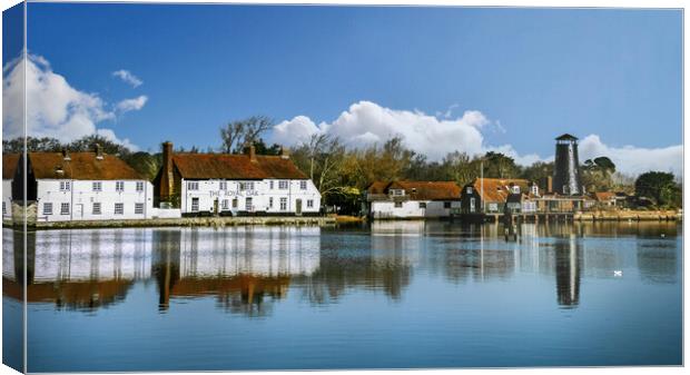 The Royal Oak and Langstone Mill Canvas Print by Dave Williams