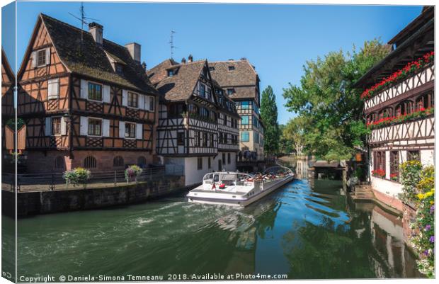 Historical quarter and Ill river in Strasbourg Canvas Print by Daniela Simona Temneanu