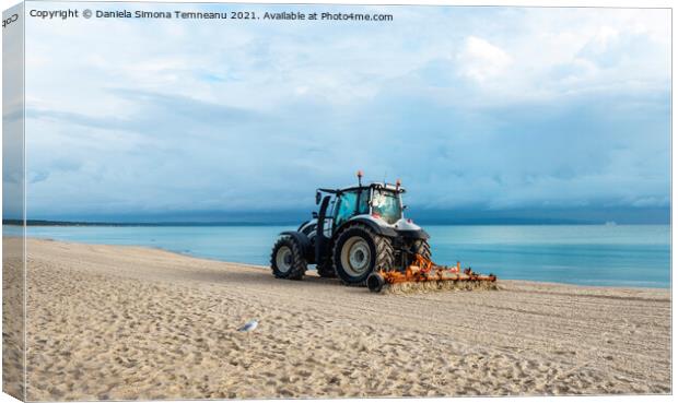Tractor on Rugen island beach Canvas Print by Daniela Simona Temneanu